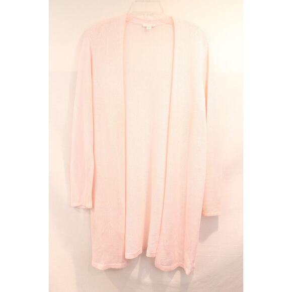 Lot of 2 J Jill Linen Blended Lightweight Long Cardigan size M/Tall Blue Pink - Picture 9 of 16